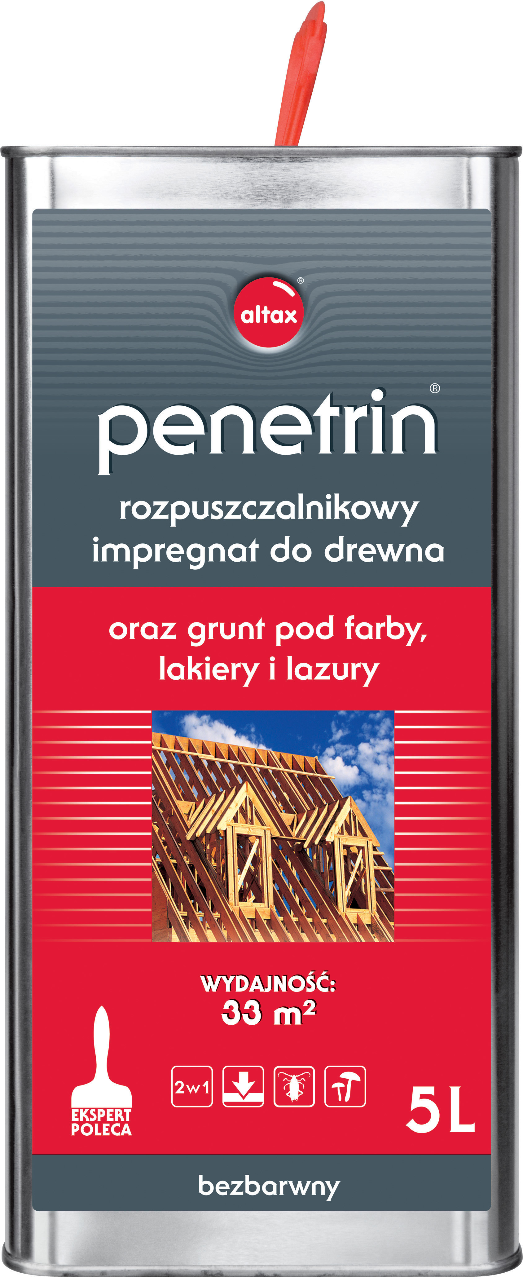 Altax Impregnat Gruntujący Do Drewna Penetrin Bezbarwny 5 L