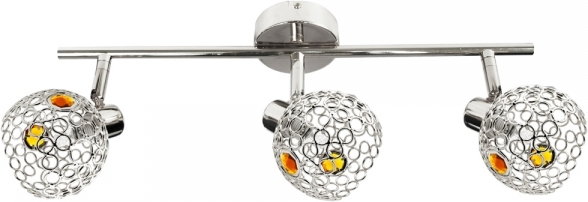 Candellux Kryształowa listwa sufitowa LAMPA ścienna OPRAWA spot ARON 93-12197 Chrom bursztynowy