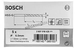 Bosch Professional Wiertła Do metalu HSS-G, DIN 340 1,5 x 45 x 70 mm