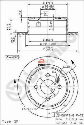 Brembo Tarcza hamulcowa 08.9504.10