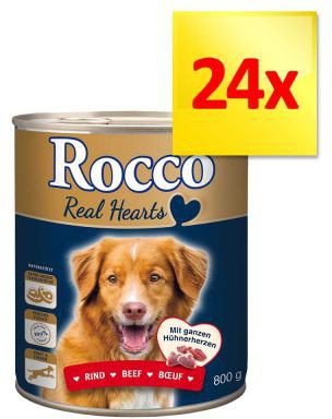 Rocco Zestaw Real Hearts, 24 x 800g - Kurczak z całymi sercami kurczaka