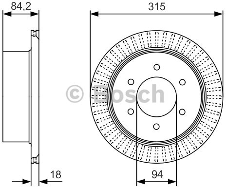 BOSCH Tarcza hamulcowa tylna, 0 986 479 C32  0986479C32