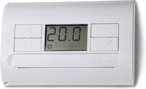 Finder Termostat elektroniczny biały, wyświetlacz LCD dzień/noc, lato/zima 1P 5A