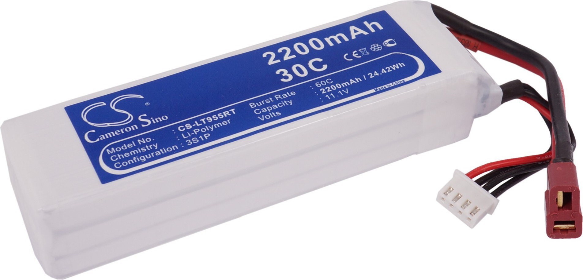 Cameron Sino 2200mAh 24.42Wh Li-Polymer 11.1V 3S 30C () CS-LT955RT