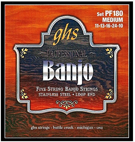 ghs GHS PF 180 Medium Banjo Stainless Steel (5-String) PF180