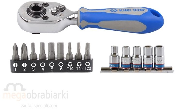 KING TONY Zestaw grzechotka i bity 1/4 cala 2515MR