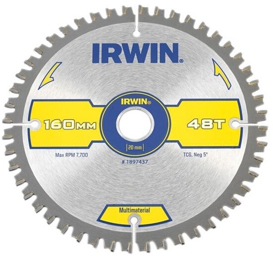 IRWIN PIŁY TARCZOWE PIŁA TARCZOWA 160x20x2,4mm 48z TCG MULTIMATERIAL (1897437)
