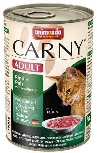 Animonda Carny Cat Adult Wołowina, dziczyzna + borówka puszka 400g
