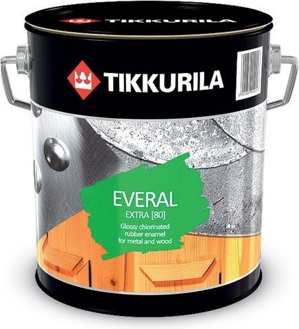 Tikkurila Emaila chlorokauczukowa Everal 80 Extra 0.9L - Emalia chlorokauczukowa