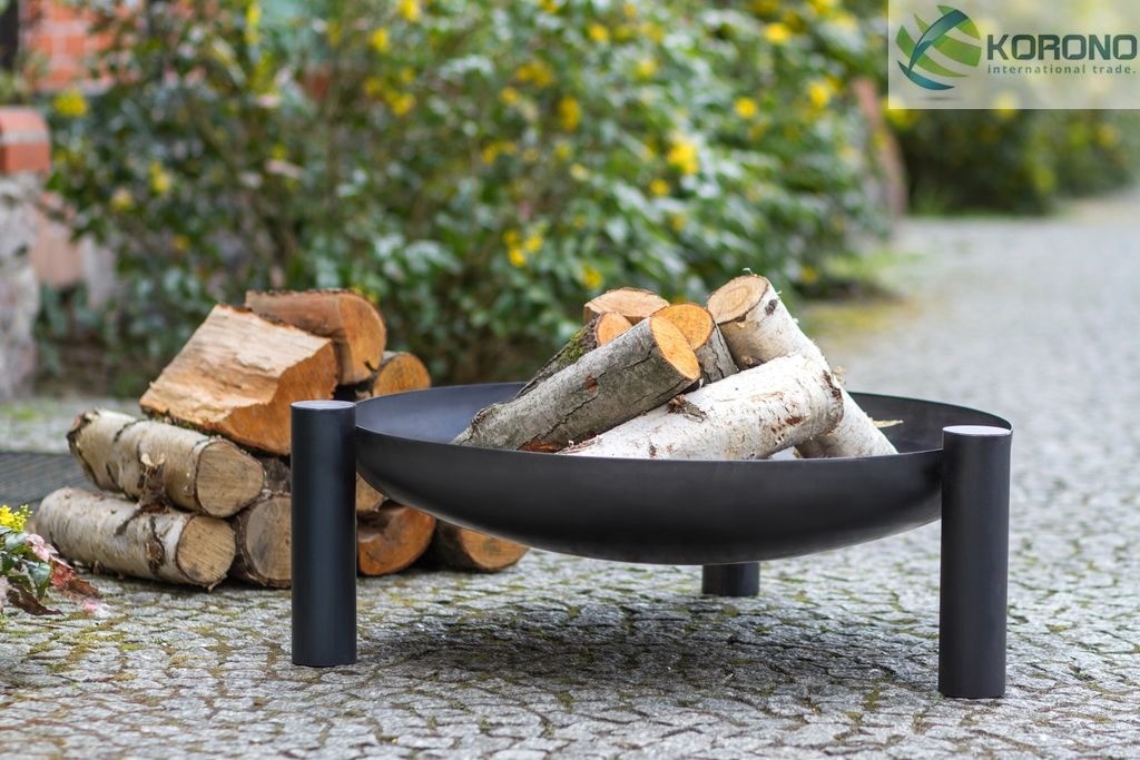 Korono Palenisko ogrodowe ze stali czarnej bez pokrywy średnica 60 cm (KOR315)