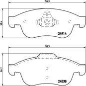 BREMBO Zestaw klocków hamulcowych, hamulce tarczowe P 68 050