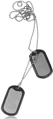 Mil-Tec / NIEMCY Nieśmiertelnik dog-tag z gumkami srebrne (16311018)