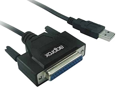 Approx appc26 USB 2.0 DB25 schwarz - Adapter für Kabel (USB 2.0, DB25, Männlich/Weiblich, Schwarz, Kunststoff, Box)