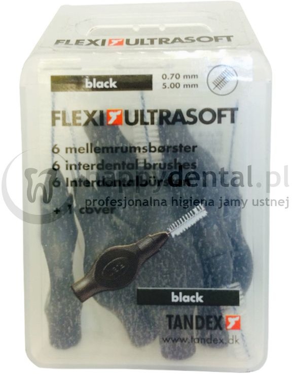 Tandex Flexi Ultra Soft 6szt. BOX 0.60-3.0mm (CZARNE) - pudełko 6 szczoteczek mi