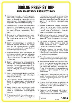 TD ogólne przepisy BHP przy maszynach