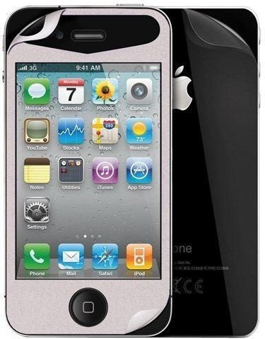 iSkin Glam - Brokatowa folia iPhone 4/4S srebrny IP4FLMG-SR