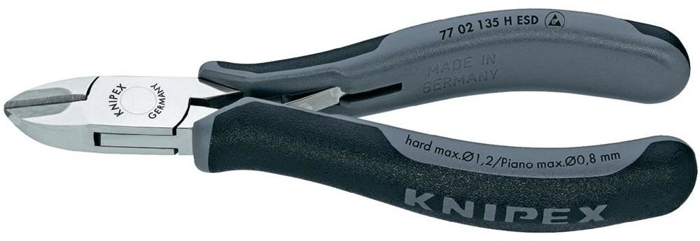 Knipex Szczypce boczne 77 02 135 H ESD 135 mm DIN ISO 9654 DIN EN 61340-5 83 HRC węglik