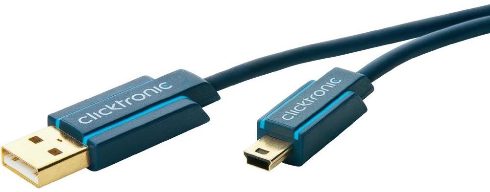 Clicktronic Kabel USB 2.0 70127 [1x Złącze męskie USB 2.0 A 1x Złącze męskie mini-USB 2.0 B] 1.80 m niebieski