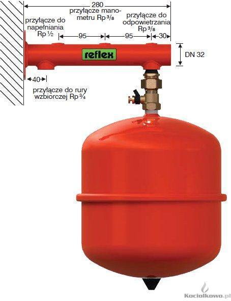 Reflex POLSKA Sp. z o.o Wspornik do mocowania naczyń z kilkoma przyłączami, przy