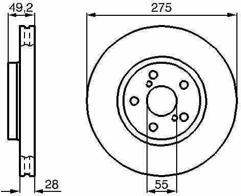 BOSCH TARCZA HAMULCOWA BD504 TOYOTA CELICA 2.0 0 986 478 583