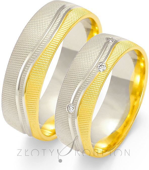 Złoty Skorpion Obrączki ślubne - wzór Au-OE218