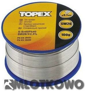 TOPEX Lut cynowy 60% Sn, drut 1.5 mm, 100 g 44E532