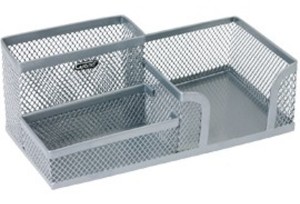 KW Trade Przybornik na biurko MW-218 GR-093 srebrny KW038-15