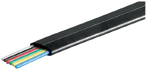 Wentronic 6-żyłowy telefoniczny kabel płaski 100 m szpula Czarny/Czarny 50254