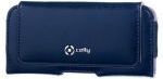 Celly horizontal eco-leather case XL size Blue Magnet closing Fits: iPhone 5 5S