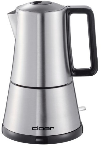 Cloer 5928 Percolator, mokkapot (365 Watt) voor 3-6 kopjes espresso, roestvrij stalen behuizing 5928