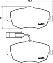 BREMBO Zestaw klocków hamulcowych, hamulce tarczowe P 23 128