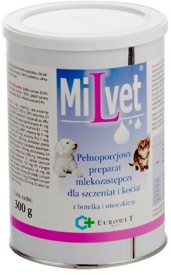 Eurowet Milvet Preparat Mlekozastępczy Dla Szczeniąt I Kociąt 300G