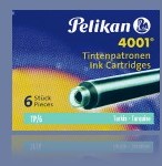 Pelikan NABOJE AtramentOWE 4001 KRÓTKIE TP/6 TURKUSOWE 301705