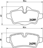 BREMBO Zestaw klocków hamulcowych, hamulce tarczowe P 06 052