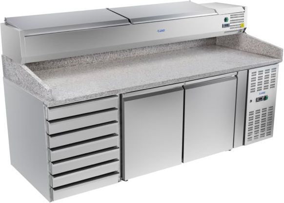 Royal Catering STÓŁ CHŁODNICZY DO PIZZY RCKT-202/80VG Z NADSTAWĄ 1216