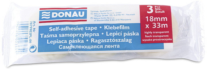 Donau Taśma biurowa , 18mm, 33m, 3szt. 7879903PL-00