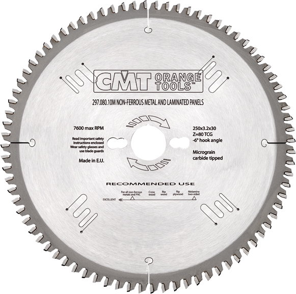 CMT Orange Tools Piła tarczowa 254x30x3,2 80 zębów model 297 297.081.10M