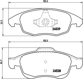 BREMBO Zestaw klocków hamulcowych, hamulce tarczowe P 61 083