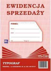 Typograf Druk Ewidencja Sprzedaży Pion A5 48010 TP192