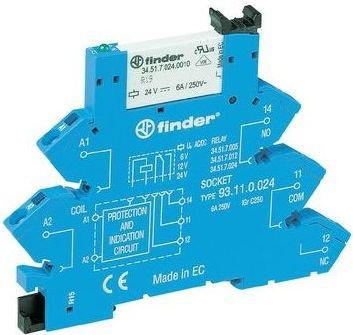 Finder Przekaźnikowy moduł sprzęgający 6,2mm, 1CO 6A 24VDC 38.61.7.024.0050