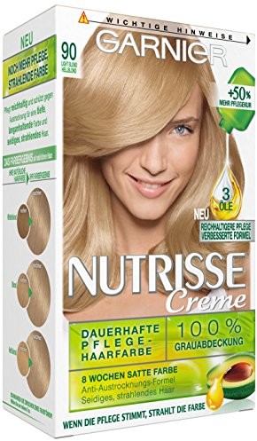 Garnier Nutrisse Creme Coloration naturalny bursztyn połyskująca merndes farba do włosów (blond 9.34/zabarwienie na włosy na stałe z 3 naehrenden olejami) 3 X 1 sztuki C07369