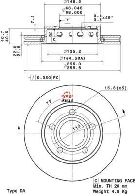BREMBO Tarcza hamulcowa 09.A597.11
