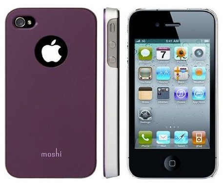 Moshi iGlaze 4 Snap-on torba na telefon komórkowy wraz z folią ochronną do Apple iPhone 4/4S lila