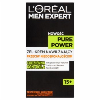 Loreal MEN EXPERT PURE POWER 15+ krem nawilżający PRZECIW NIEDOSKONAŁO