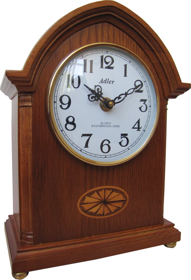 Adler Model 1906 ZEGAR DREWNIANY kominkowy  Z INTARSJAMI
