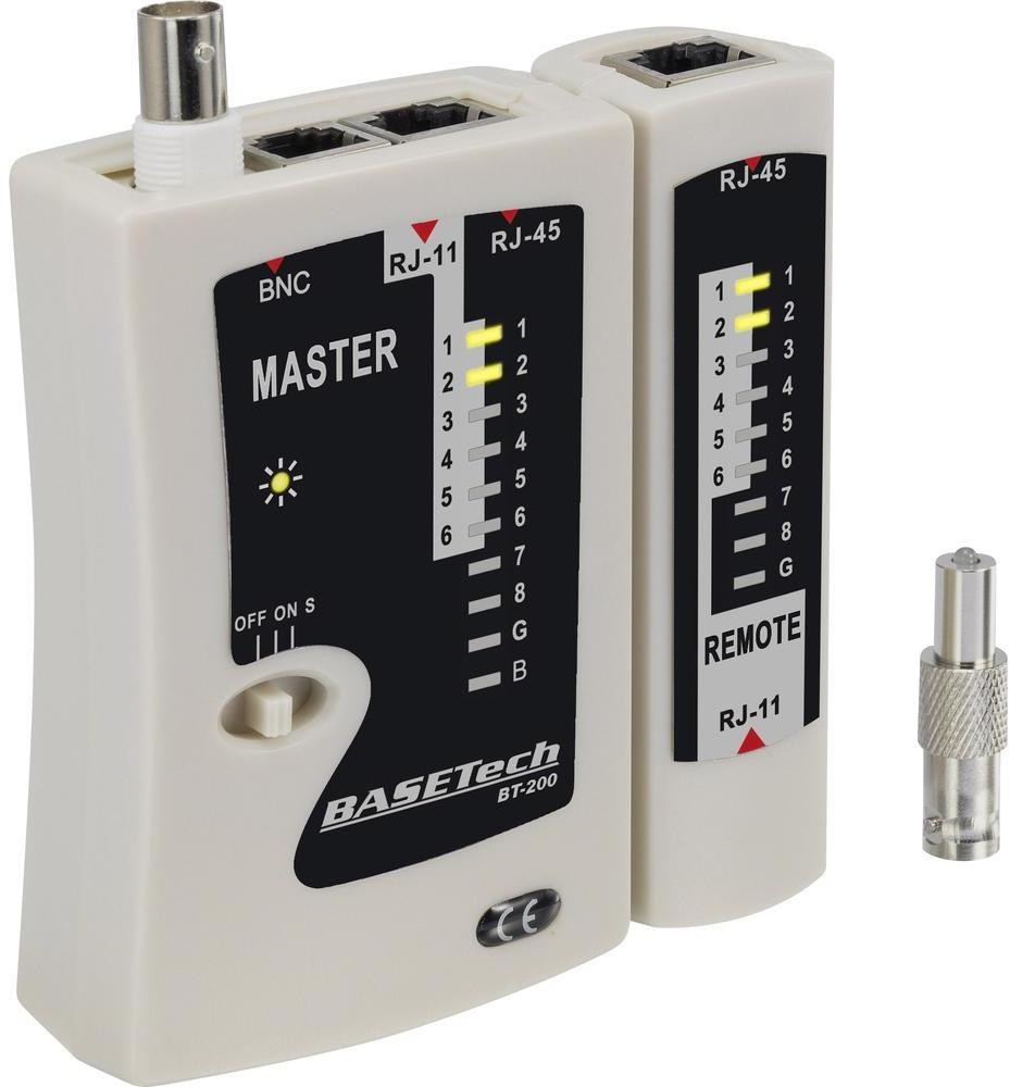 Basetech Tester kabli Basetech BT-200 RJ-45 RJ-11 BNC