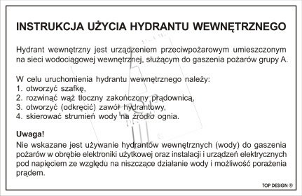 TD DB029 Instrukcja użycia hydrantu wewnętrznego.