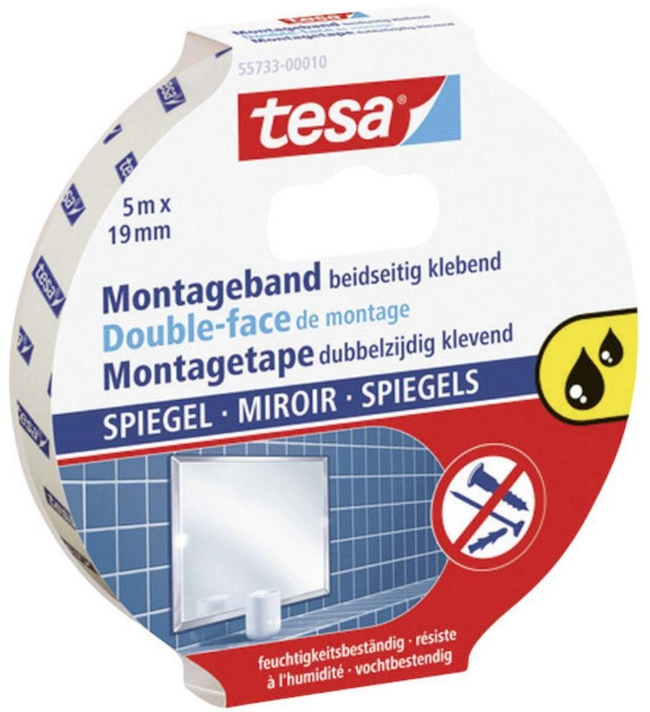 TESA Taśma montażowa POWERBOND DxS) 5 m x 19 mm 55733 1 Rolka(ek)