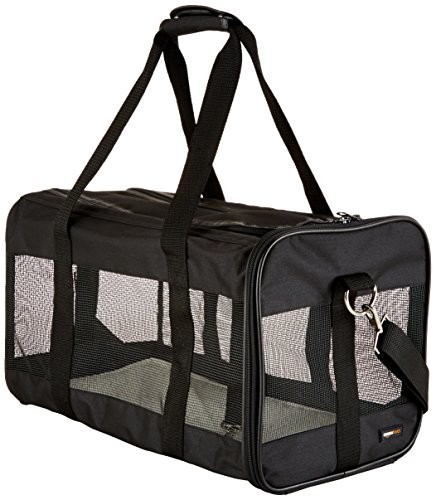 AmazonBasics Amazonbasics Transporter Dla Zwierząt Domowych Z Miękkimi Ściankami, Czarny, Rozmiar L