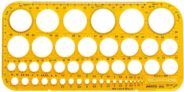 Aristo Szablon do okręgów , duży, pomarańczowy AR5033